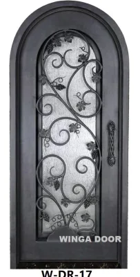 Venta en caliente Single 3ft diseños de metal de hierro forjado frente Single Puerta de entrada con ventana lateral exterior exterior exterior Acero de seguridad Puerta de entrada metálica