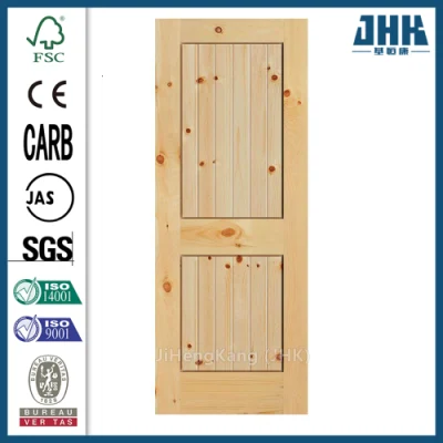 Jhk panel de vidrio de 2 puertas de entrada de madera interior de la puerta de agitador de granero