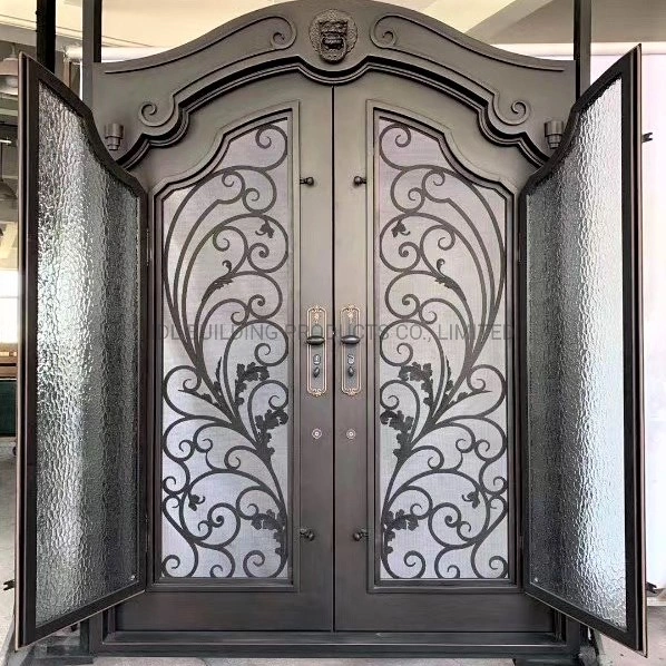 High Quality Luxury Security Door Wrought Iron Simple Color Main Entrance Gate Design Garden Metal Gate Steel Door