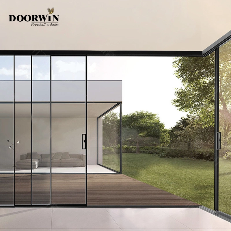 Main Entrance Narrow Frame Double Triple Quadruple Glass Aluminum Lift and Sliding Door Design for Home