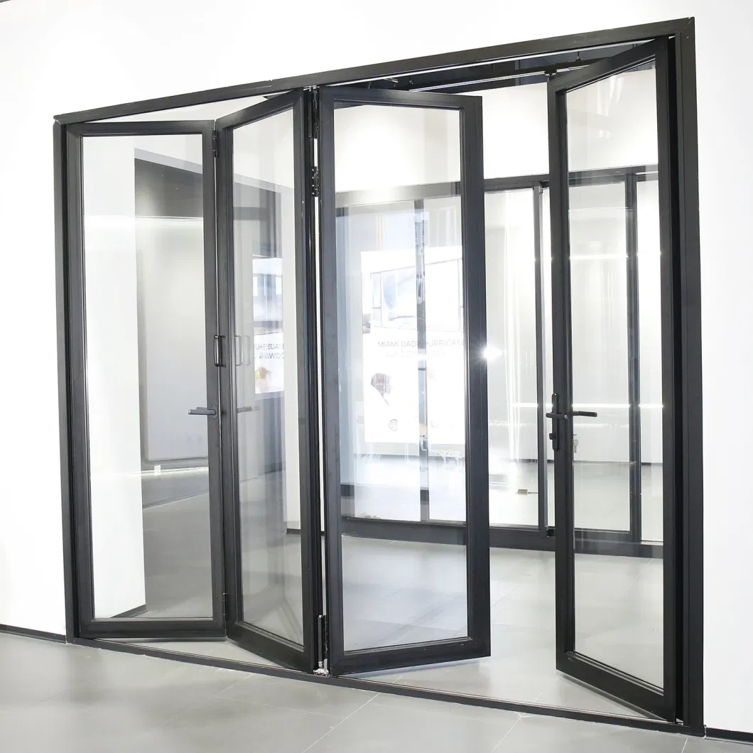 Sixinalu Modern Building Material Waterproof Bi-Fold Doors Design Custom Interior Exterior Decorative Swing Frosted Glass Aluminum Folding Door