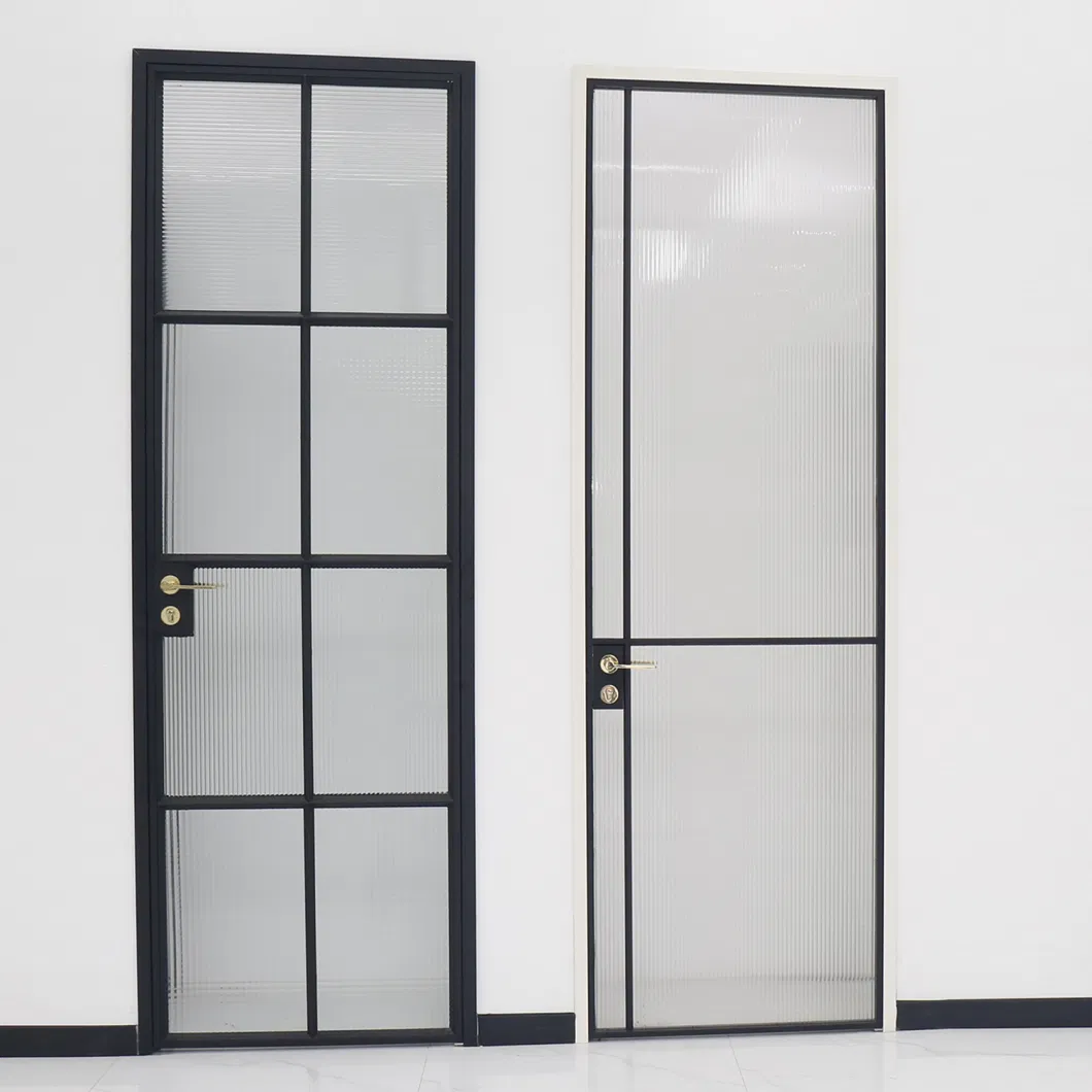 Interior French Aluminium Black Glass Aluminum Door