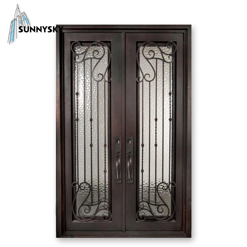 Latest Model Price Works Reviews Wrought Iron Door Design for House Entrance