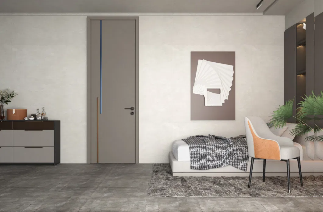 Elegant Collection Meridian Safety Silding Main Sesign Solid Wood Plain Modern Single Bedroom Door with Wooden Plywood Panel Simple Design