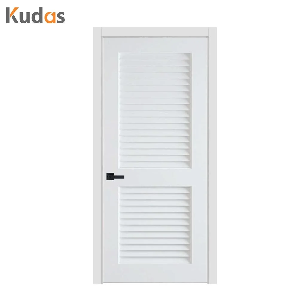 White Louver Interior Solid Wood Grain Interior MDF Hollow Primer Molded Room Door