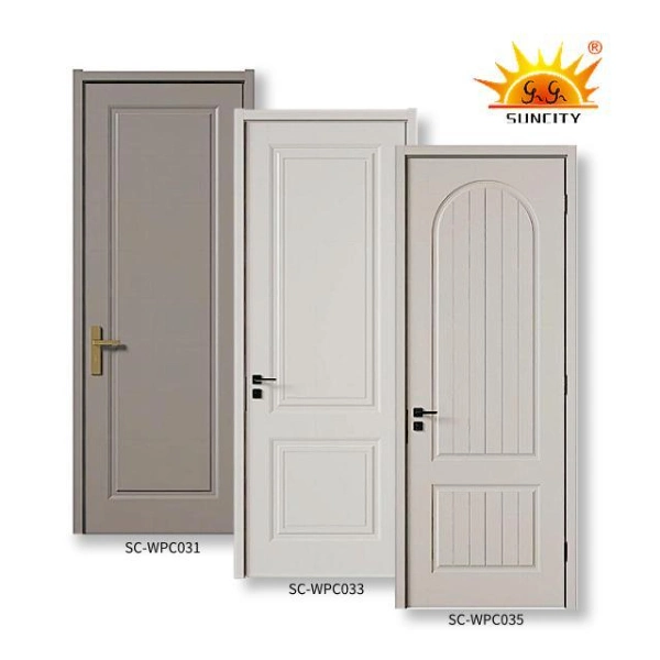 Multiple Styles Painted Primer Bathroom WPC Solid Wood Interior Doors for Houses