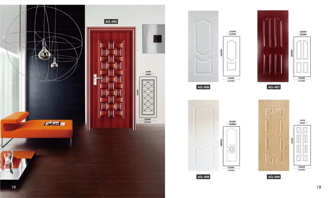 Walnut Wood Color Melamine Surface Free Painting Interior Wood Door