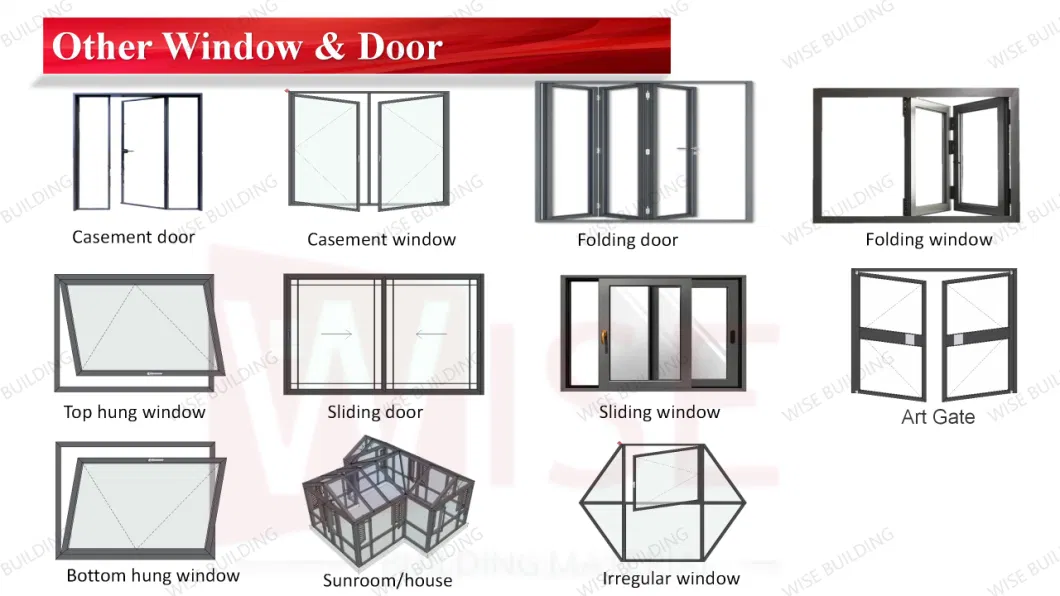 Exterior Position and Finished Surface Finishing Aluminium Double Entry Doors