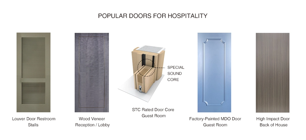 Popular Doors for Hospitality, Hotel Solid Wood Fire Rated Door, Hotel Barn Door, Stc Core Guest Room Entrance Door, Louver Door