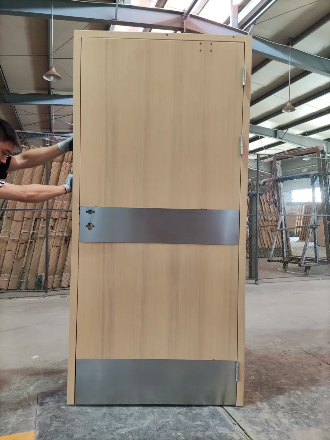 UL Listed 2 Hour Fire Rated Solid Wood Color Flush Door for Highrise Residential and Commercial Building