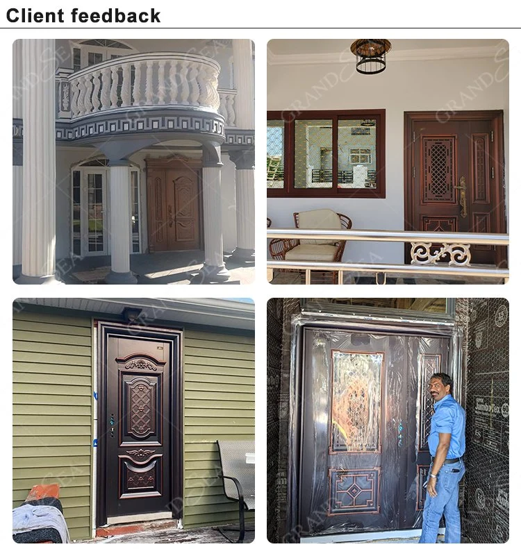 Luxury Villa Entry Exterior Front Safety House Main Entrance Metal Residence Security Steel Door