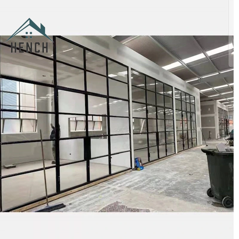 Hench Hot Selling Steel Glass Doors Fence Window Fame CAD Designing for Villa/Castle Entrance Use Made in China