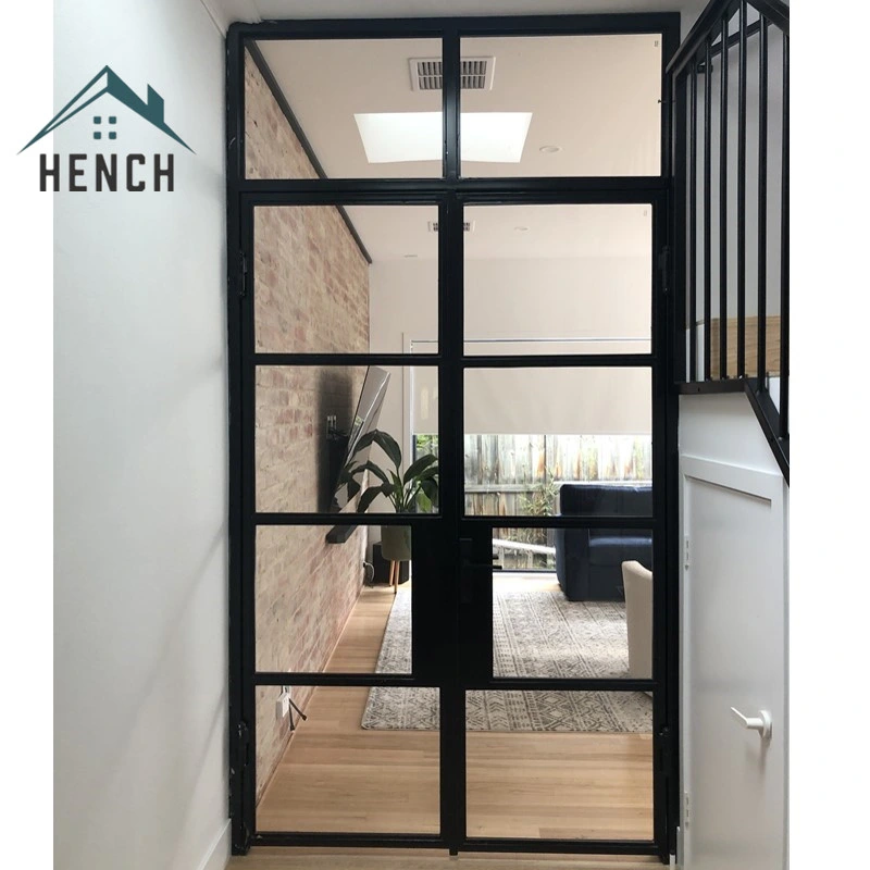 Hench Hot Selling Steel Glass Doors Fence Window Fame CAD Designing for Villa/Castle Entrance Use Made in China