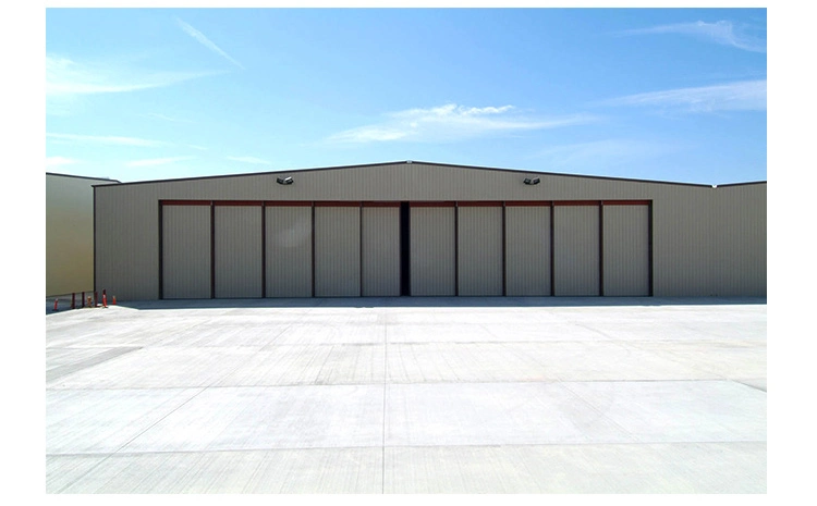 Glass or PU Panel Automatic Folding Sliding Aircraft Hangar Door for Airport