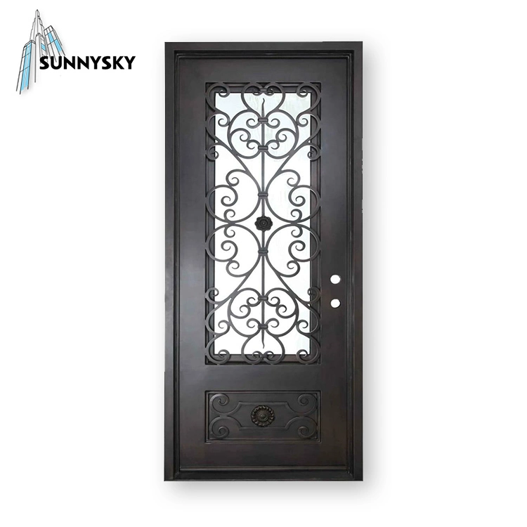 Hot Sale Luxury Design High Quality Aluminum Casting Expolision Bullet Proof Security Metal Wrought Iron Entrance Door