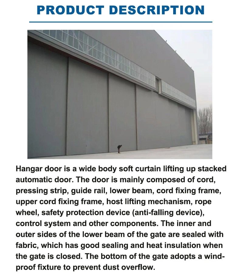 Color Steel Light Metal Airport Airplane Aircraft Shipyard Automatic Sliding Hangar Door