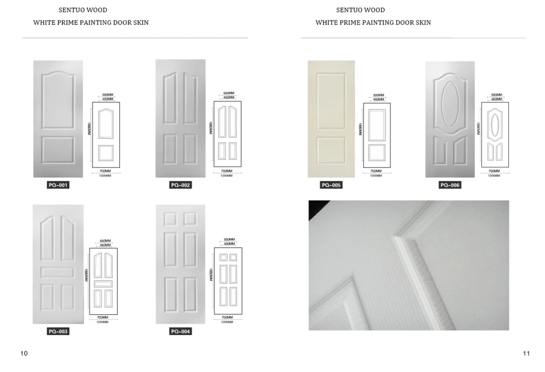 Walnut Wood Color Melamine Surface Free Painting Interior Wood Door