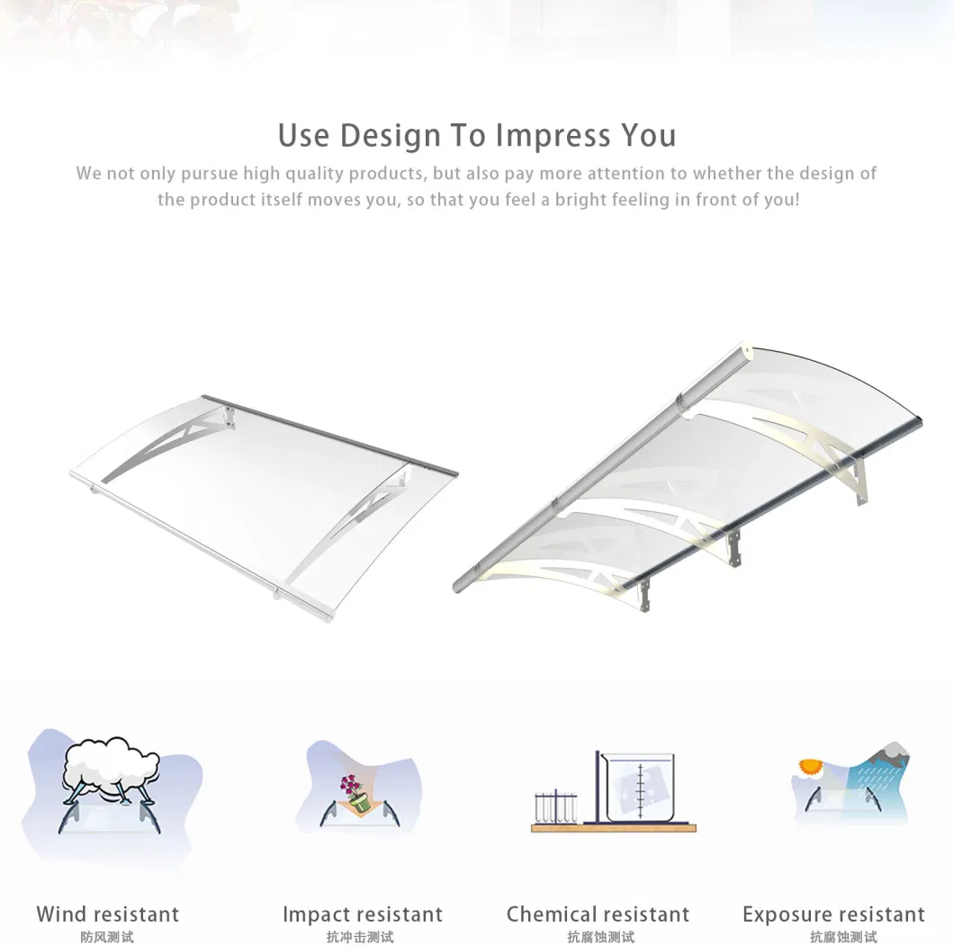 DIY Rain Sun Shade Polycarbonate PC Canopy/Awnings for Front Door