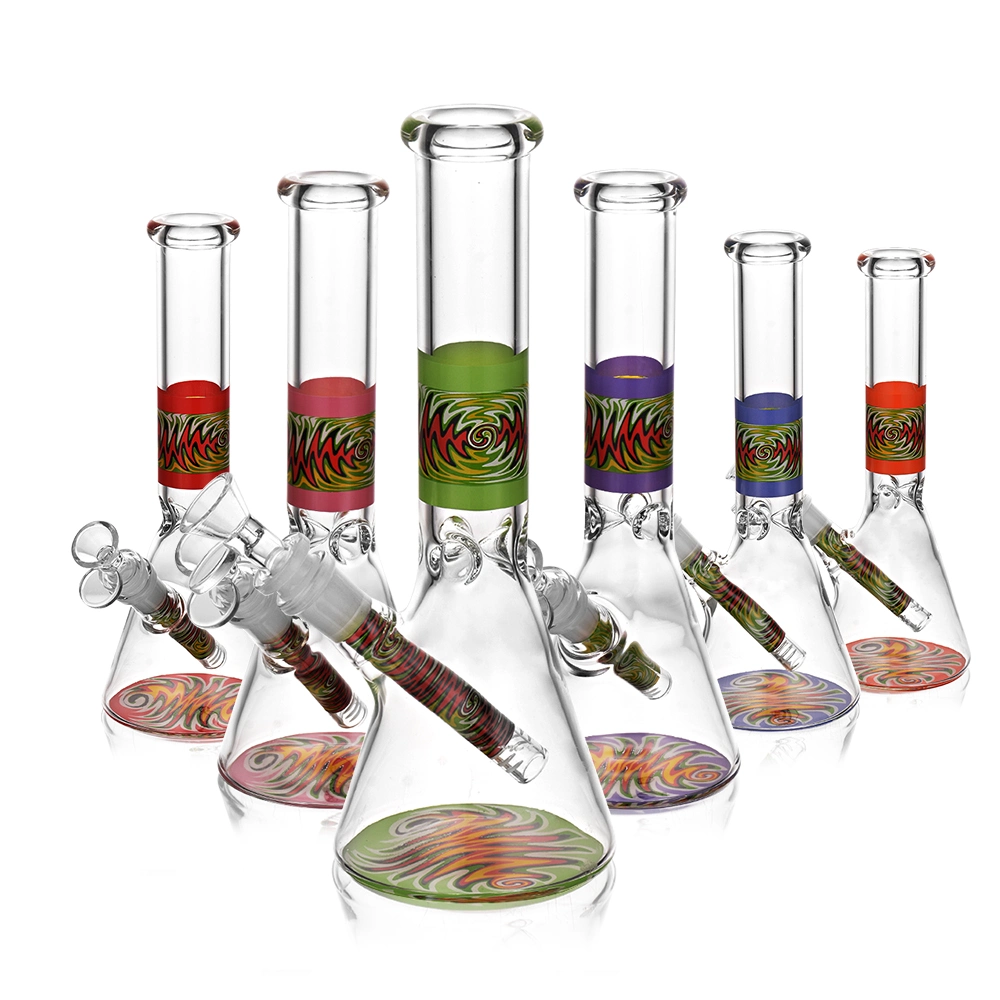 Esigo Hot-Seller Wholesale Simpson Decal Glass Hookah Beaker Smoking Oil Burner Glass Water Pipe for Dry Herb