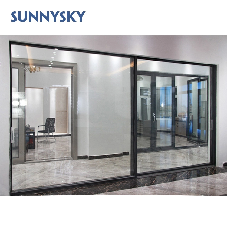Manufacturer Customized Size Interior Soundproof Aluminum Bedroom Glass Sliding Door Panels with Screen