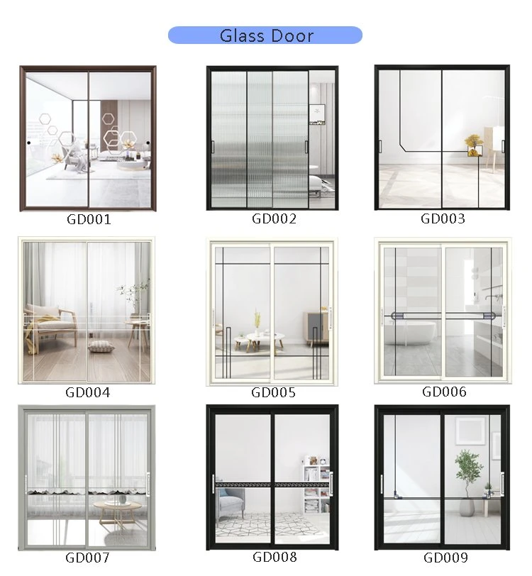 High Quality French Thermal Insulation Doors Scrub Glass Single Door Interior Glass Door