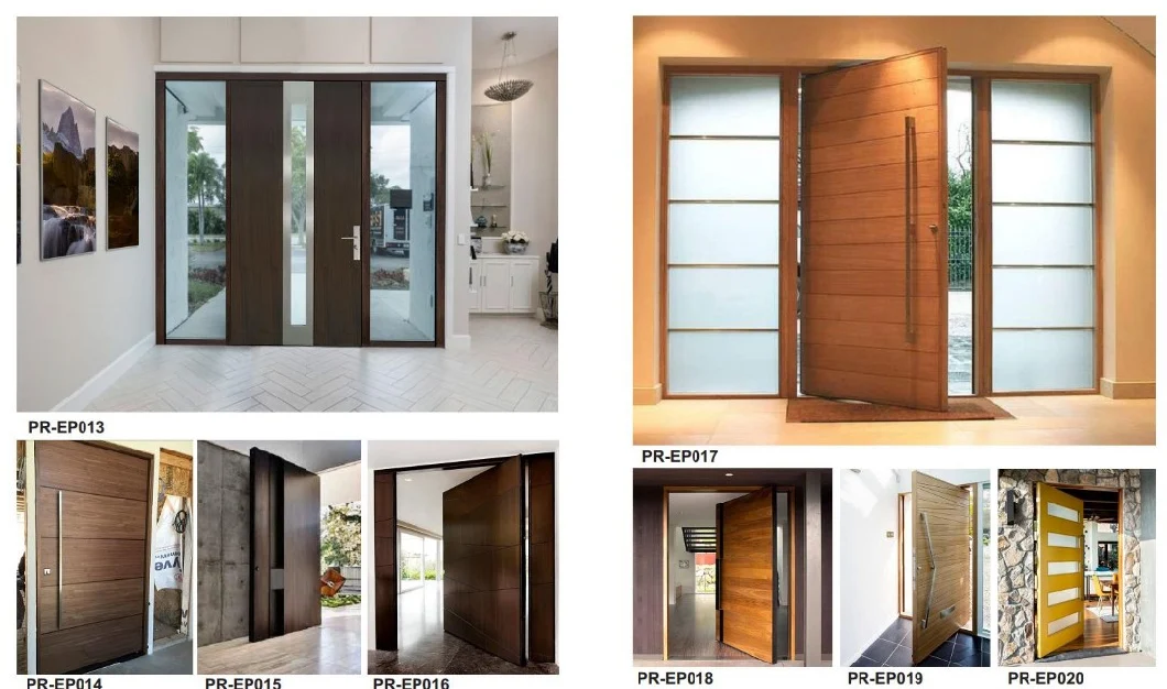 Wholesale Tempered Glass Inserts Solid Double Wood Doors Exterior