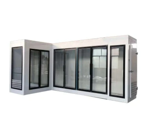 PU Sandwich Panel Glass Door Walk in Cooler Freezer Cold Storage Room Display Cold Room for Supermarket