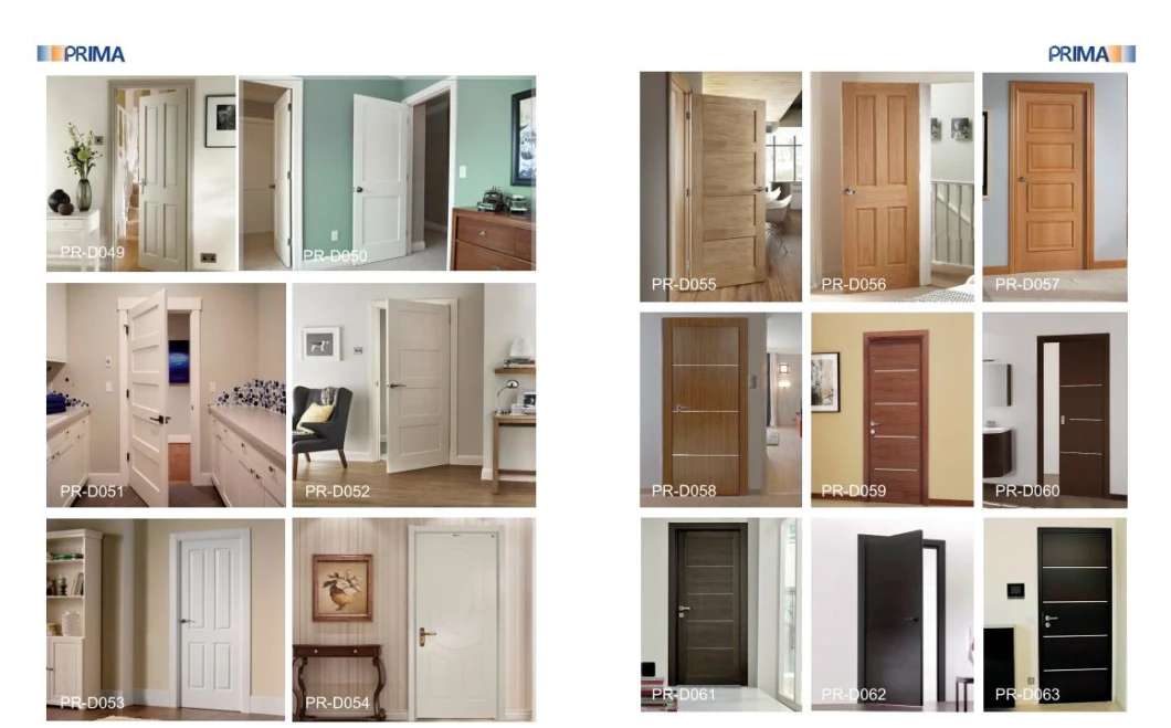 Prima Single Design House Wood Interior Room Panel Door Price for Home