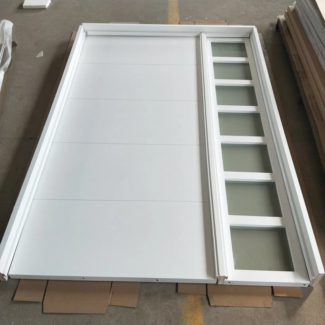 White Lacquer Finishing Wooden Door with Glass Light Side