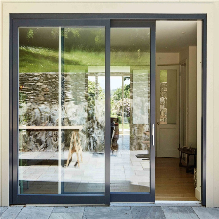Ace Slim Frame Balcony Double Tempered Glass Exterior Aluminum Sliding Door