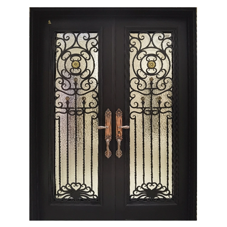 Wholesale Prices Villa House Outdoor Decorative Wrought Iron Front Entry Doors for Villa Hotel Project