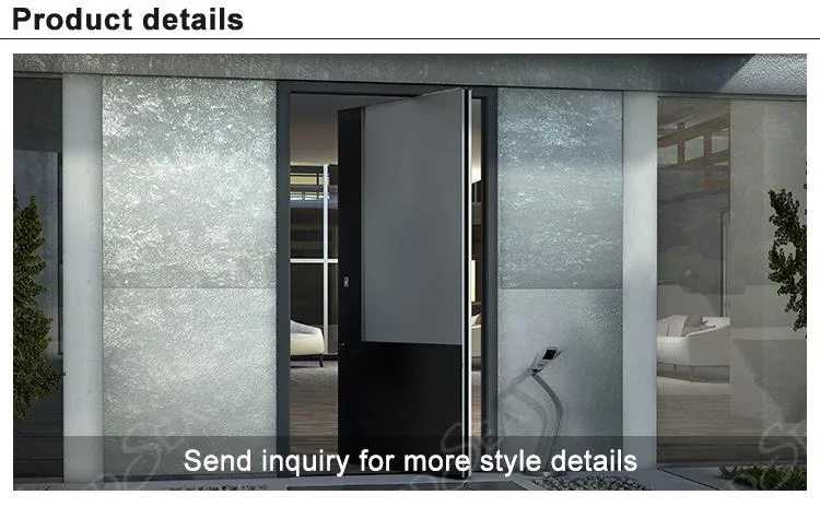 Marbling Custom White Luxury Exterior Modern Villa Entry Stainless Steel Front Pivot Entrance Door for House