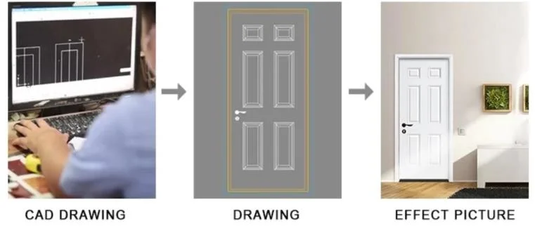 Solid Wooden Door MDF Security Door for Interior Door