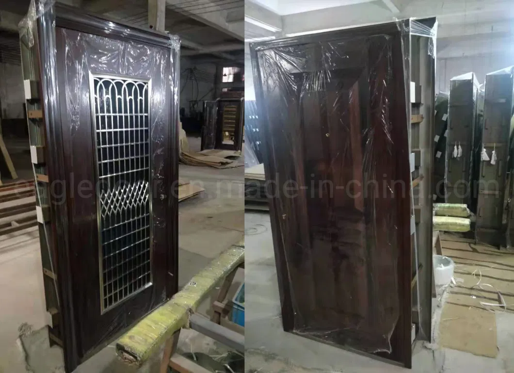 Entry Doors Swing Stainless Steel Exterior Latest Design Finished Double Main Entrance Safety Front Twins Door
