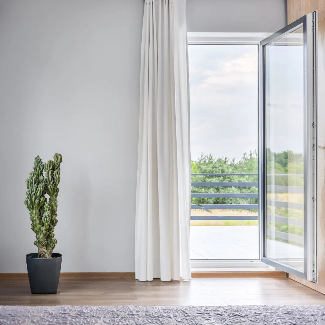Modern Narrow Frame Aluminium Casement Interior Glass Door Price for Bathroom