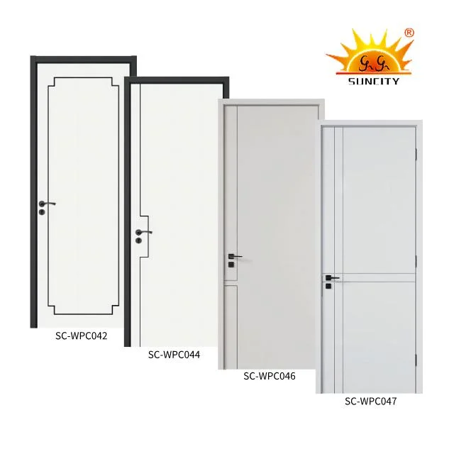 Factory Professional Wholesale PVC Melamine Full Slab Front Entry Interior Wooden Houses WPC Doors