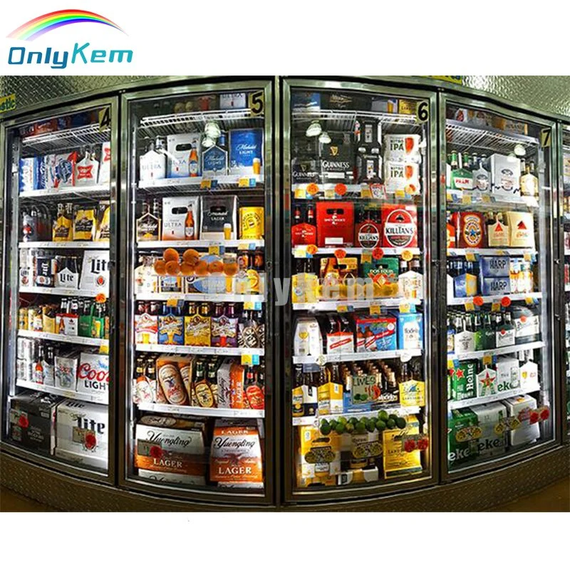 Walk in Cooler Room Glass Doors with Shelves for USA Market
