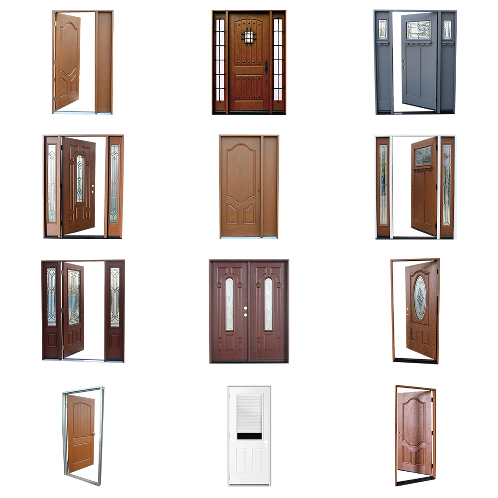 2021 Classic Solid Hardwood Fiberglass Smooth House Front Doors