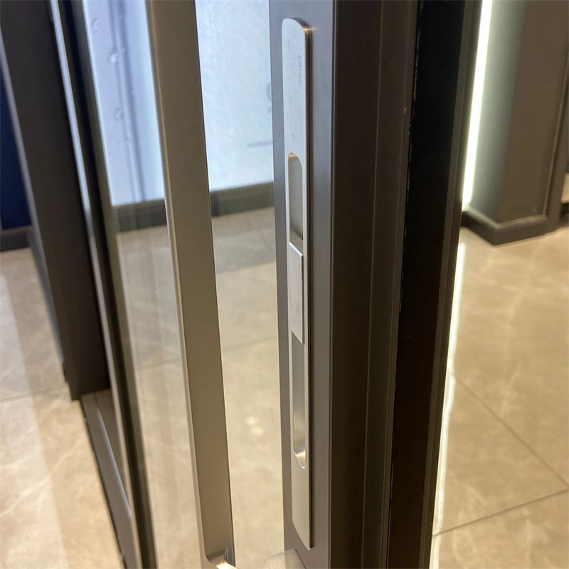 Xingji Curma Window and Door Commercial Automatic Sliding Glass Doors Exterior Aluminum Metal Door with Handle