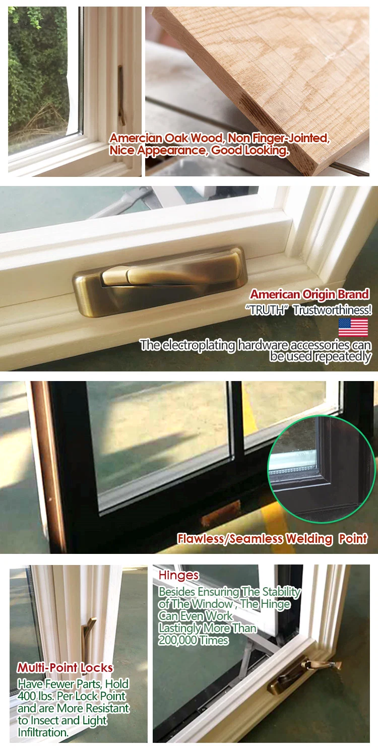 Atlanta Swing White Window with Foldable Crank Handle with Flange