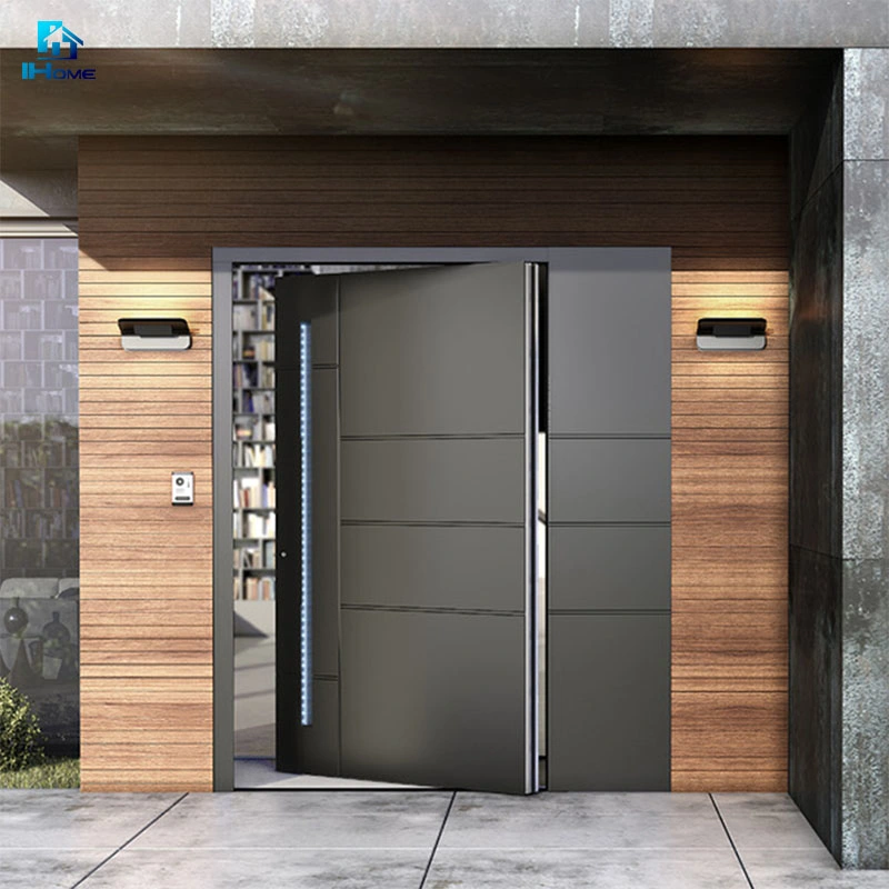 Main Entrance Air Tight Triple Glazed 2100 by 1500 Grand Front Entry Stainless Steel Aluminum Pivot Door Modern