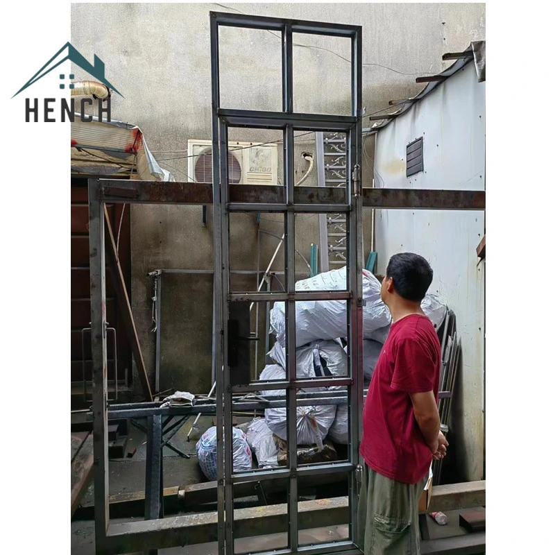 Hench Hot Selling Steel Glass Doors Fence Window Fame CAD Designing for Villa/Castle Entrance Use Made in China