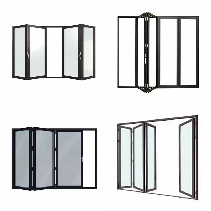 Customized Narrow Frame Exterior Aluminum Glass Bifold Accordion Folding Door