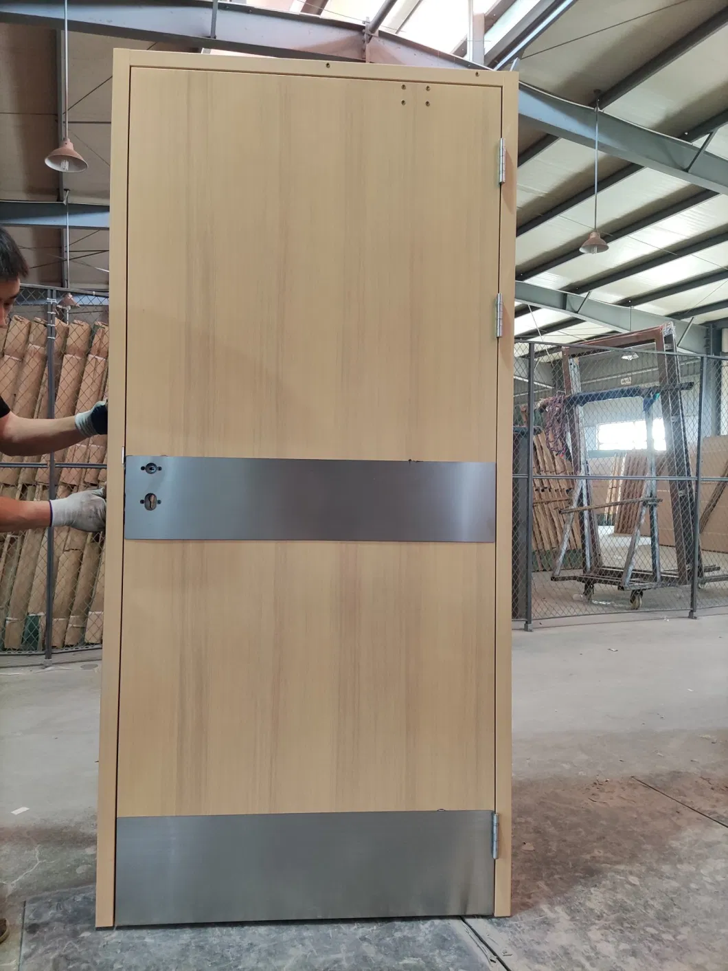 UL Listed 2 Hour Fire Rated Solid Wood Color Flush Door for Highrise Residential and Commercial Building