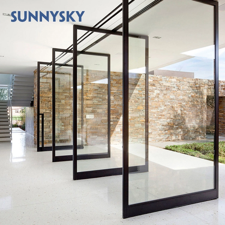 Foshan Modern Large Front Commercial Main Entrance Pivot Door Aluminium Glass Pivot Doors