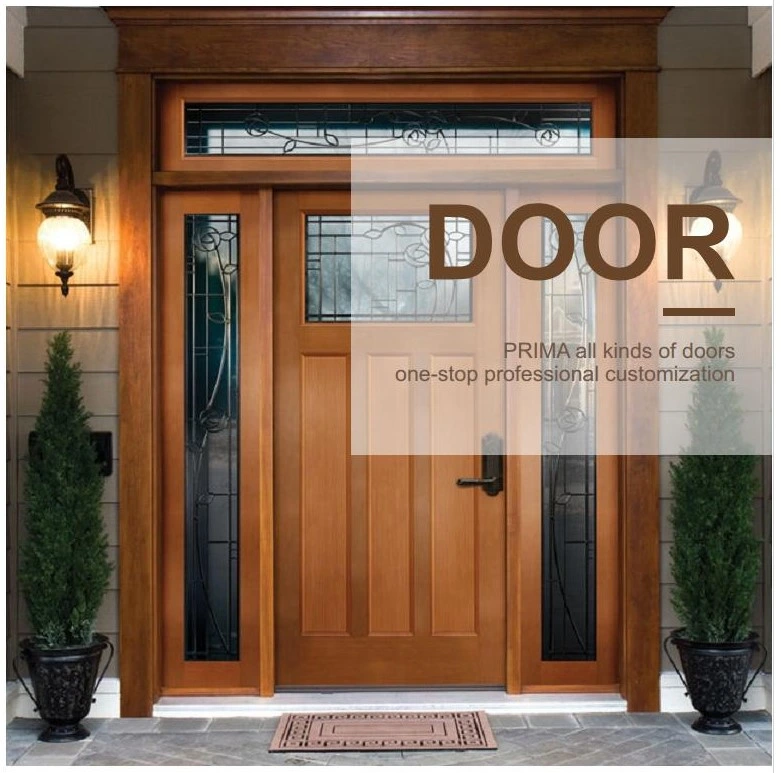 Wholesale Tempered Glass Inserts Solid Double Wood Doors Exterior