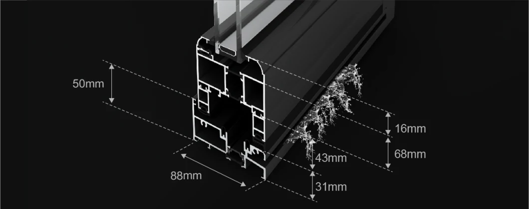 Doorwin Nfrc Nafs American Standard Modern German Hardware Customized Entry Storm Doors Thermal Break Aluminum Commercial Bi-Folding Door