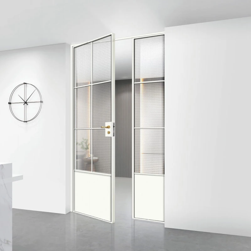 High Quality French Thermal Insulation Doors Scrub Glass Single Door Interior Glass Door