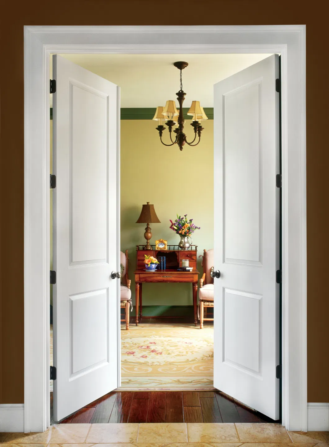Prima Interior Bedroom Veneer MDF Wooden Timber Door Modern Walnut Solid Wood Doors Designs
