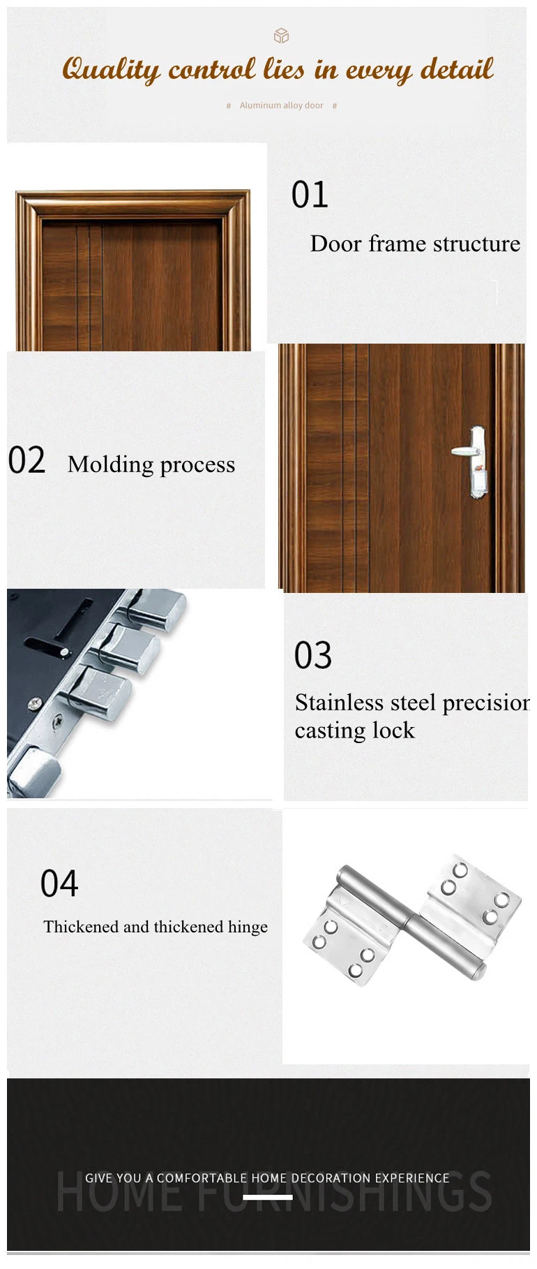 Simple Modern Factory Price Home Furniture Security Exterior Wooden MDF Door